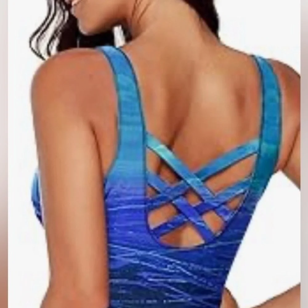new-Swimsuit Crisscross Back Slimming Tummy Control 2026  2XX Athletic Beachwear